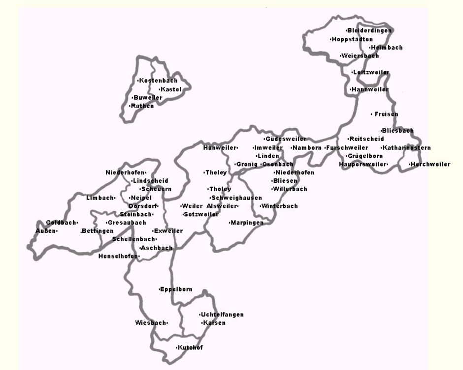 Karte des Amtes Schaumburg